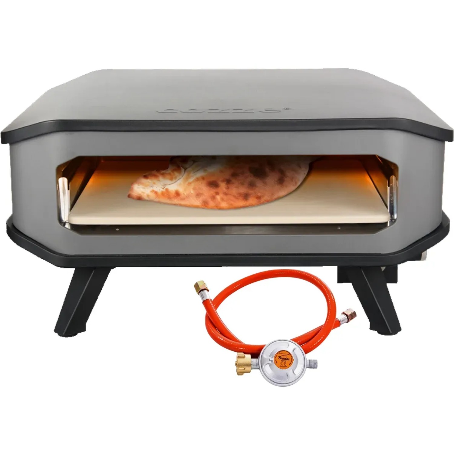 Cozze 17'' Pizzaofen für Gas mit Druckminderer und Schlauch