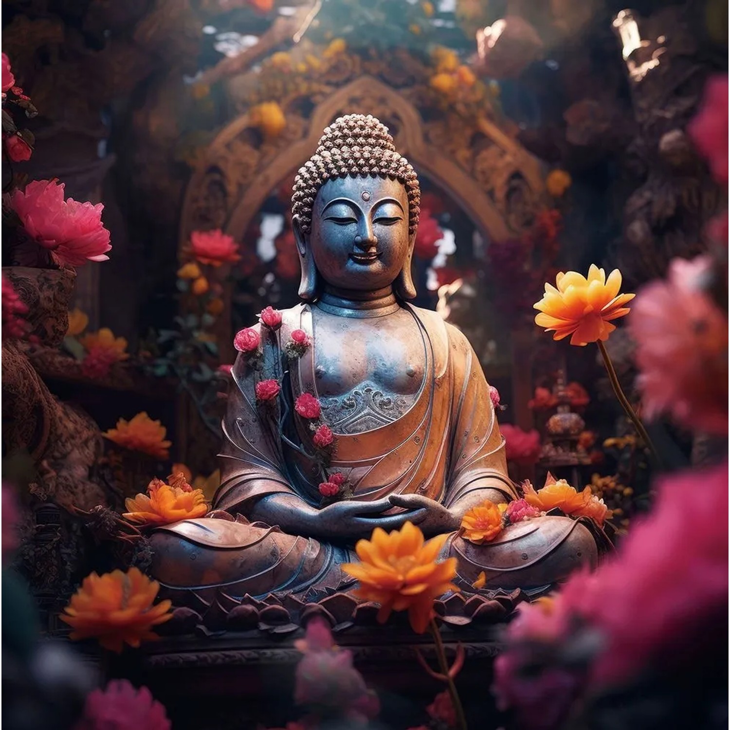 Art Universe Glasbilder Buddha Harmony 80 x 80 cm