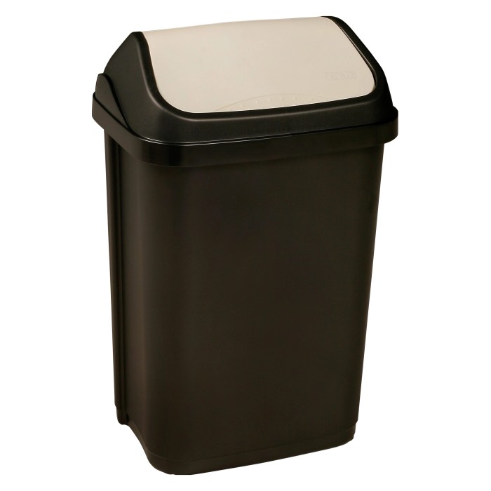Winco Schlanker Mülleimer 23 Liter - Schwarz, Für Küche & Haushalt, Hochwertige Qualität