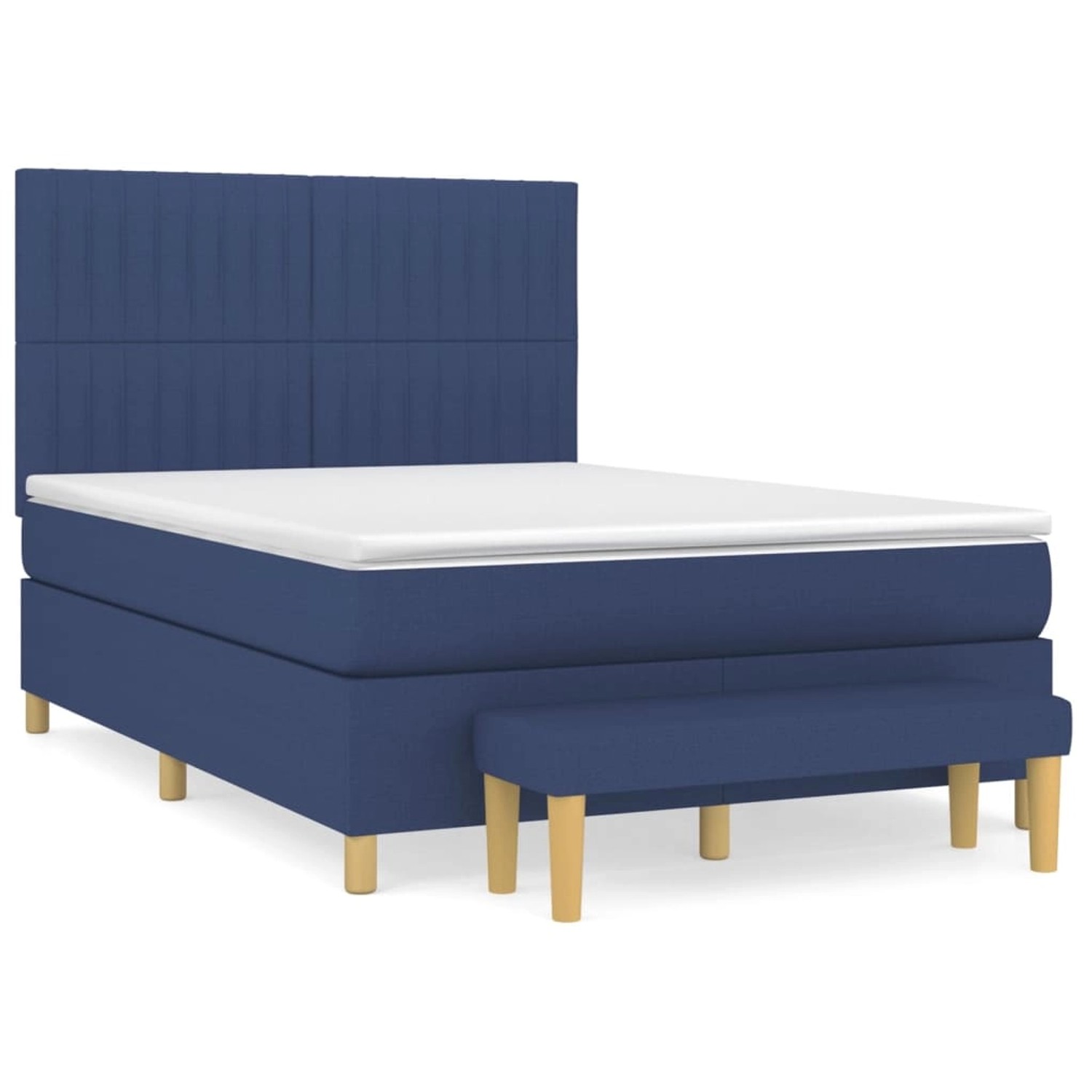 vidaXL Boxspringbett mit Matratze Blau 140x200 cm Stoff1358382 günstig online kaufen