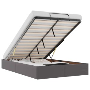 vidaXL Ottoman-Bett ohne Matratze Grau 120x200 cm Kunstleder 3310797