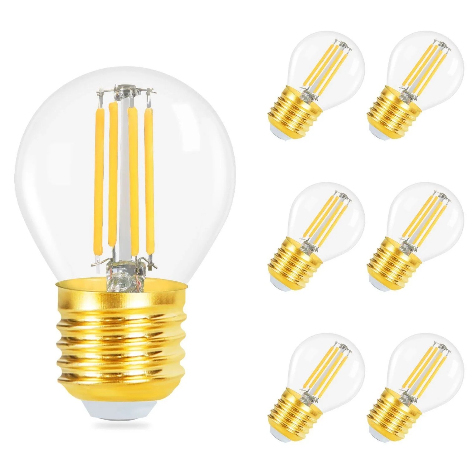 NETTLIFE LED Leuchtmittel aus Glas L5Transparent6er-Set