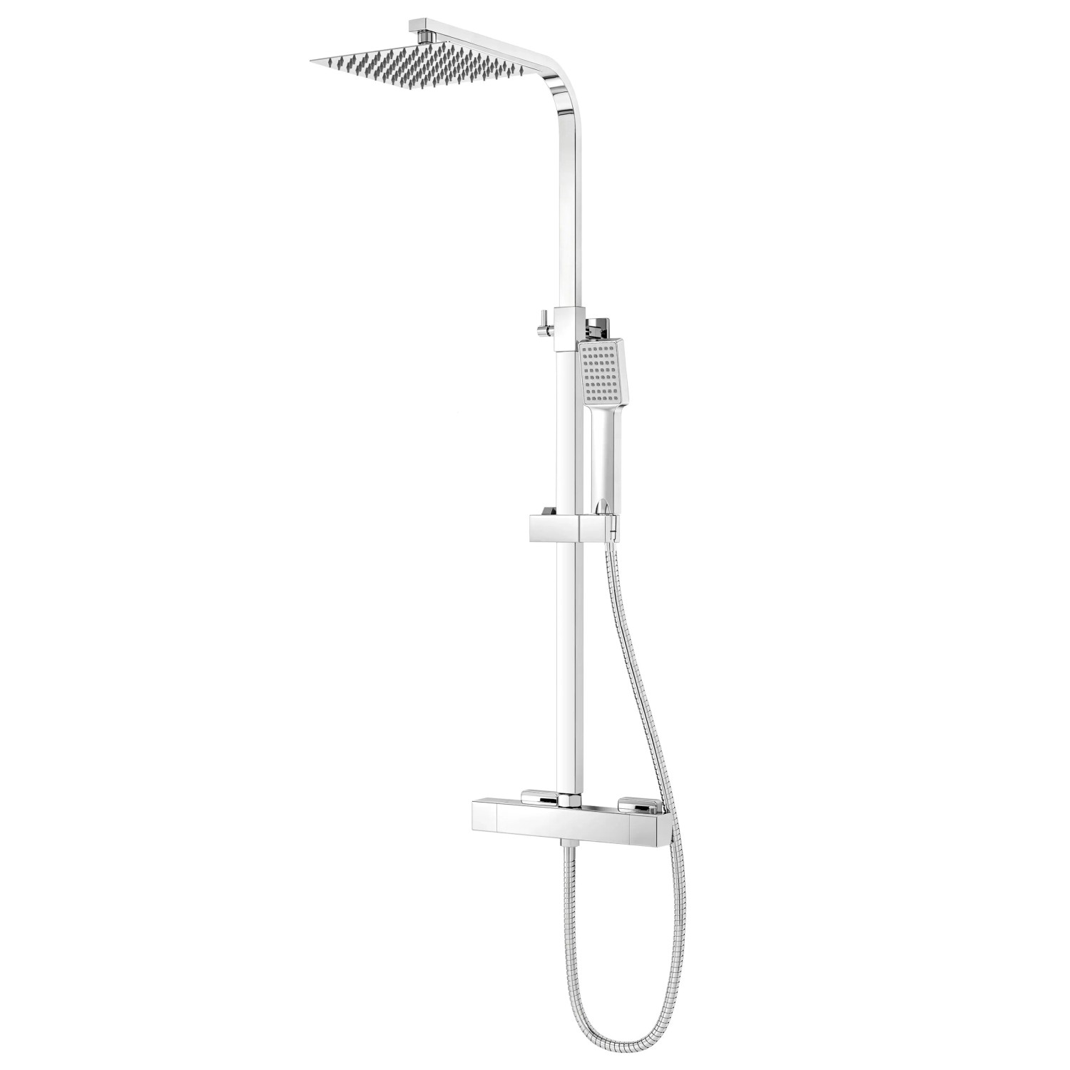 Duschspa Duschsystem Thermostat Regendusche Edelstahl quadratisch Chrom