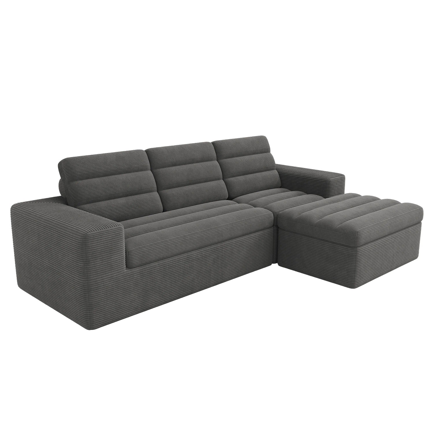 Merax Cloud Sofa L Form Cord Modular Dunkelgrau