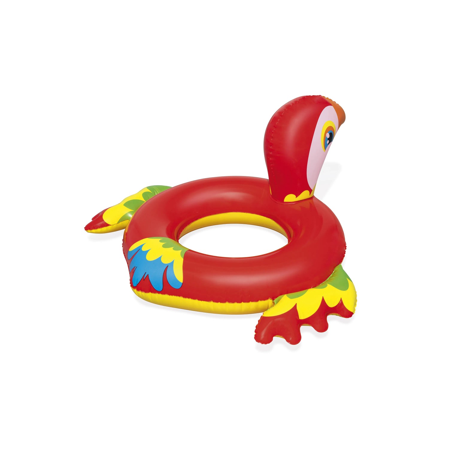 Bestway Schwimmring im Tierdesign (Papagei), rot/gelb/blau, für Badespaß im Pool.