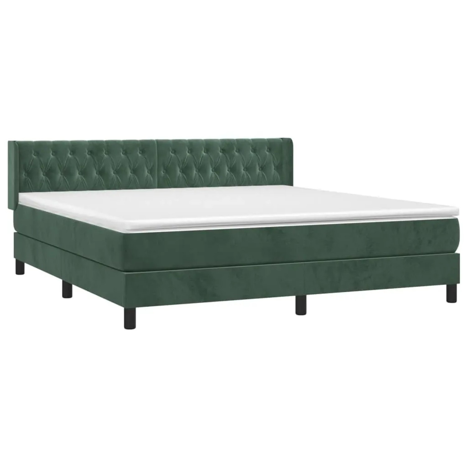 vidaXL Boxspringbett mit Matratze Dunkelgrün 160x200 cm Samt 3131150 günstig online kaufen