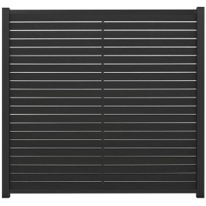 GartenLand WPC Zaun Stockholm, 180x180 cm, Anthrazit. Sichtschutz Steckzaun mit Rhombusprofil.