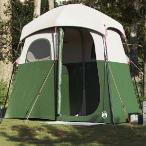 Grünes vidaXL Duschzelt für 2 Personen, Camping-Zubehör.