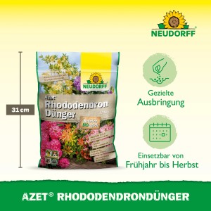 Neudorff Azet Rhododendron-Dünger, 1,75 kg Packung. Organisch-biologischer Dünger für Rhododendren und Moorbeetpflanzen.