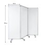 Dreiteilige, magnetische KARAT Mobile Trennwand (Whiteboard) mit Rollen, 180x180 cm.
