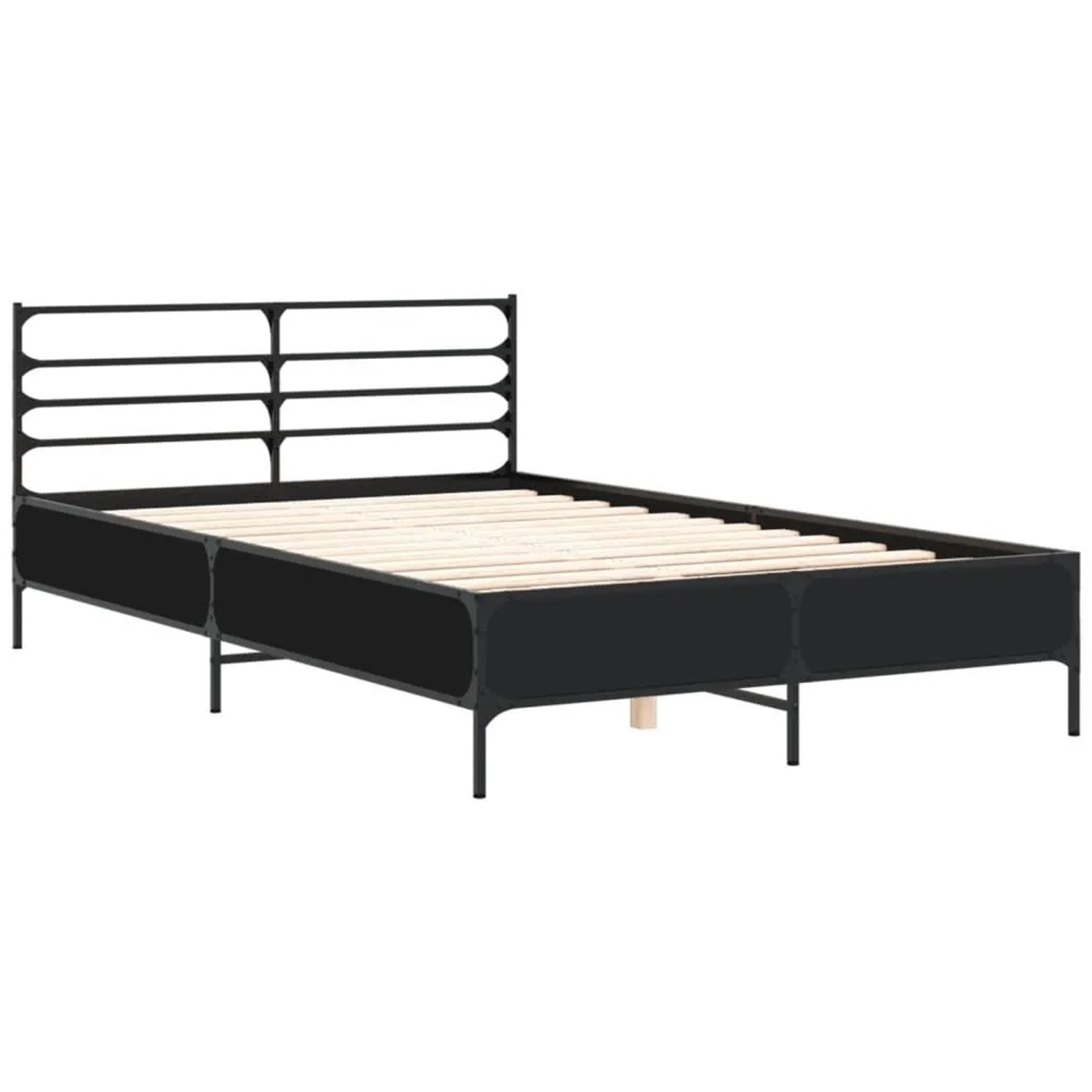 vidaXL Bettgestell Schwarz 120x190 cm Holzwerkstoff und Metall 3280067 günstig online kaufen