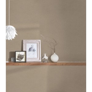 Beige-braune Vliestapete mit leichter Struktur. Dekorative Tapete für ein gemütliches Zuhause.