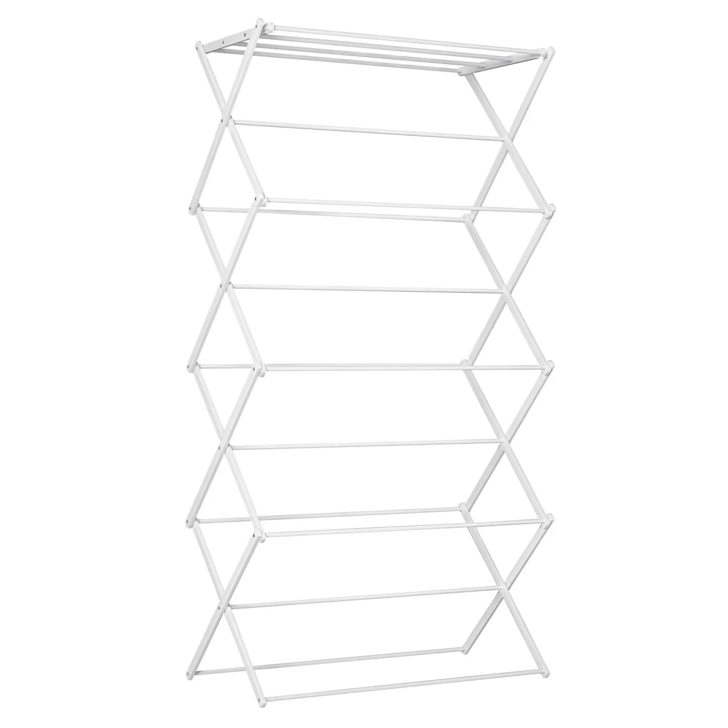HOMCOM Wäscheständer Faltbar 8-Stufiger Metall Kunststoff Weiß 74 x 35 x 144 cm