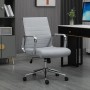Svita Office Comfort Bürostuhl, hellgrauer Drehstuhl mit niedriger Rückenlehne und Chromgestell.