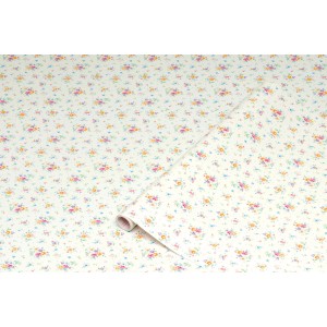 d-c-fix Klebefolie Sunflor, 45x200cm, weiß mit Blumenmuster. Dekorfolie für Möbel und Bastelarbeiten.