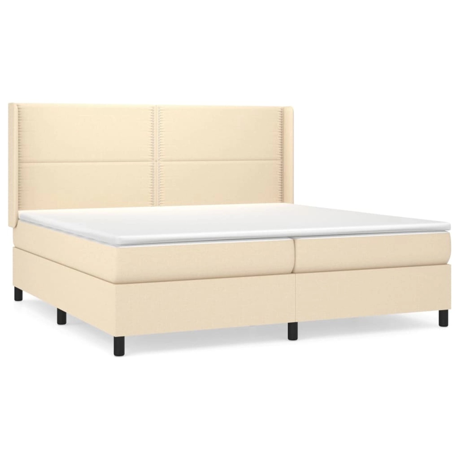 Vidaxl Boxspringbett Mit Matratze Creme 200x200 Cm Stoff günstig online kaufen