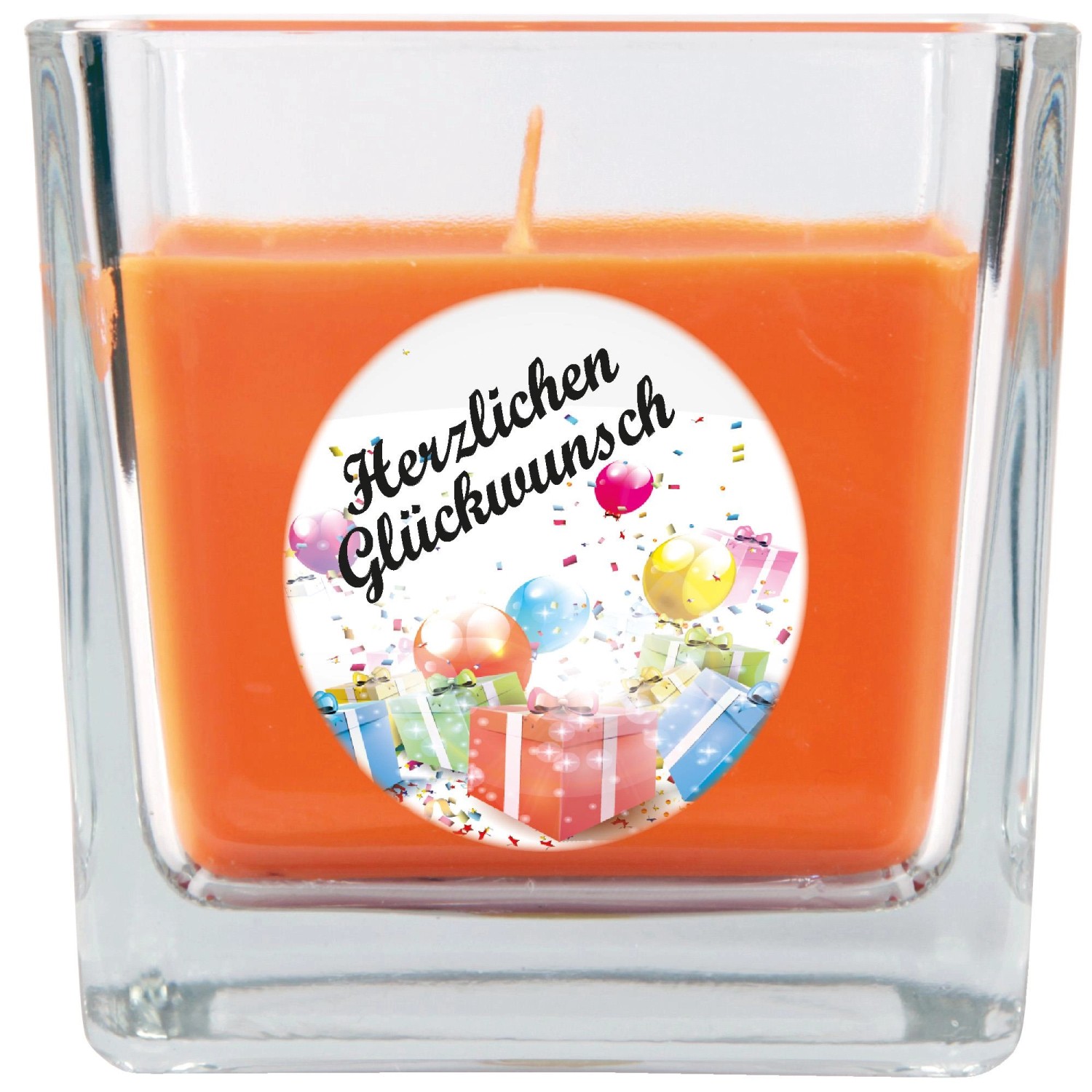 HS Candle Duftkerze & Glas Happy Birthday Viereck Honigmelone Geschenke günstig online kaufen