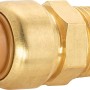 Stecknippel aus Messing, 15 mm x 21 mm (R 1/2), für Gewindefittings in Heizung und Wasserinstallation.