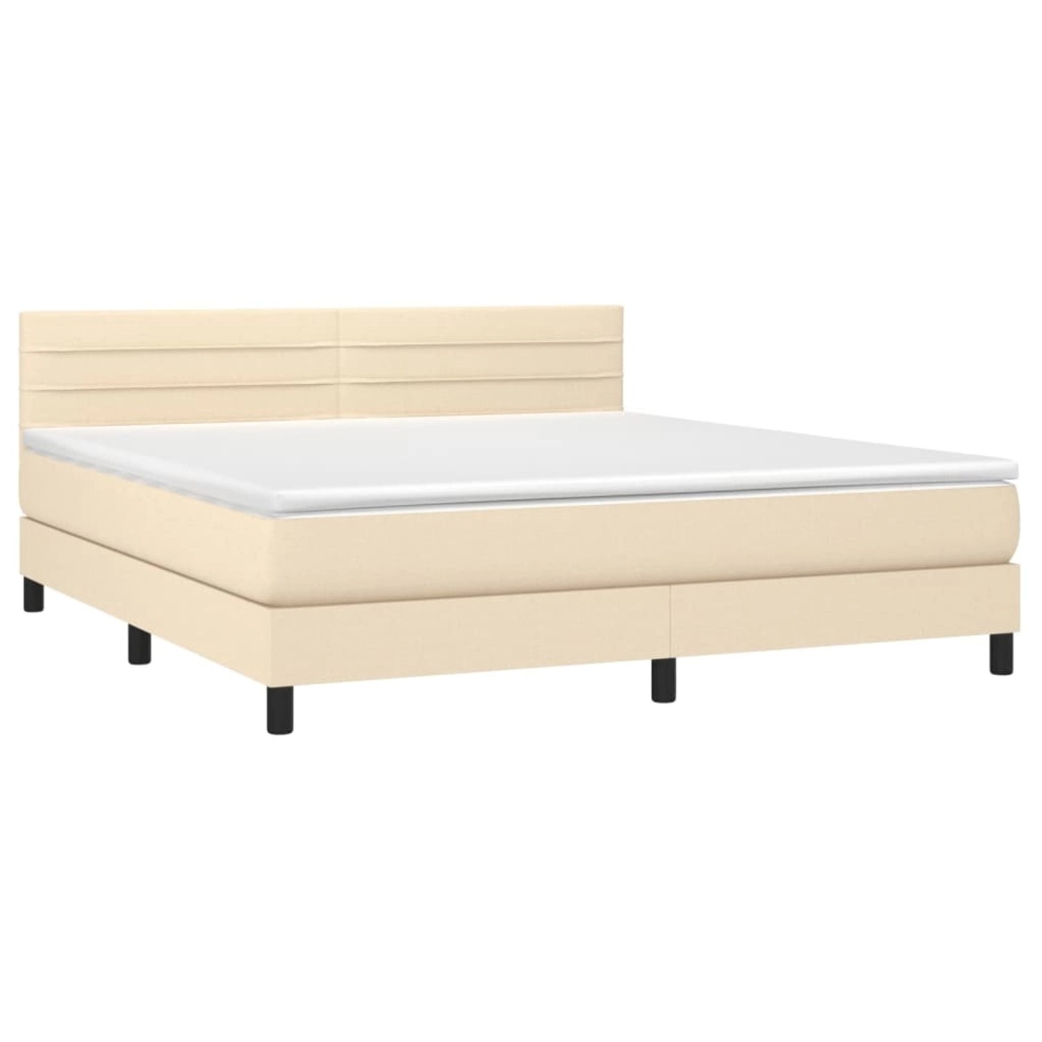 vidaXL Boxspringbett mit Matratze & LED Creme 180x200 cm Stoff 3133258 günstig online kaufen