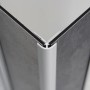 Hüppe EasyStyle Wandverkleidung, 150x255 cm, Peafowl Grau, Detail der Eckverbindung mit Profil.