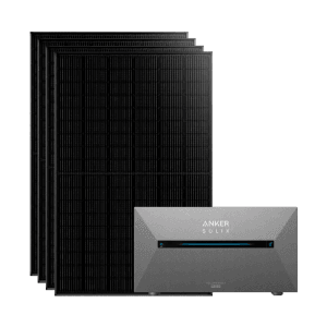Anker Solix Balkonkraftwerk 1800W mit 4 Solarmodulen und Solarbank E1600 Speicher.