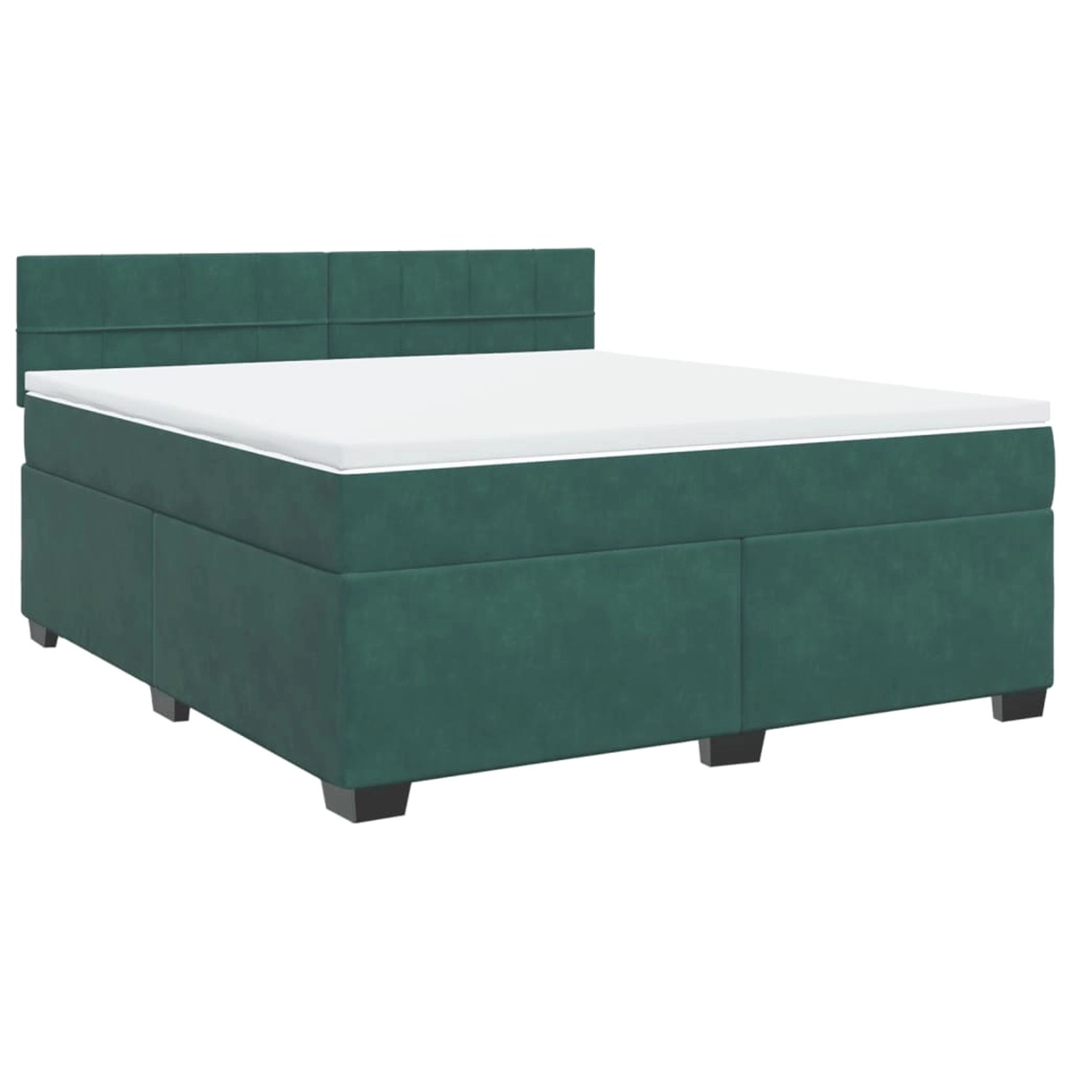 vidaXL Boxspringbett mit Matratze Dunkelgrün 180x200 cm Samt 3286381 günstig online kaufen