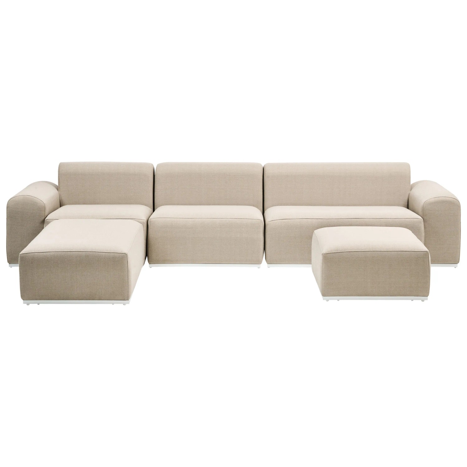 Beliani Lounge Set BATTIFOLLO Beige Weiss