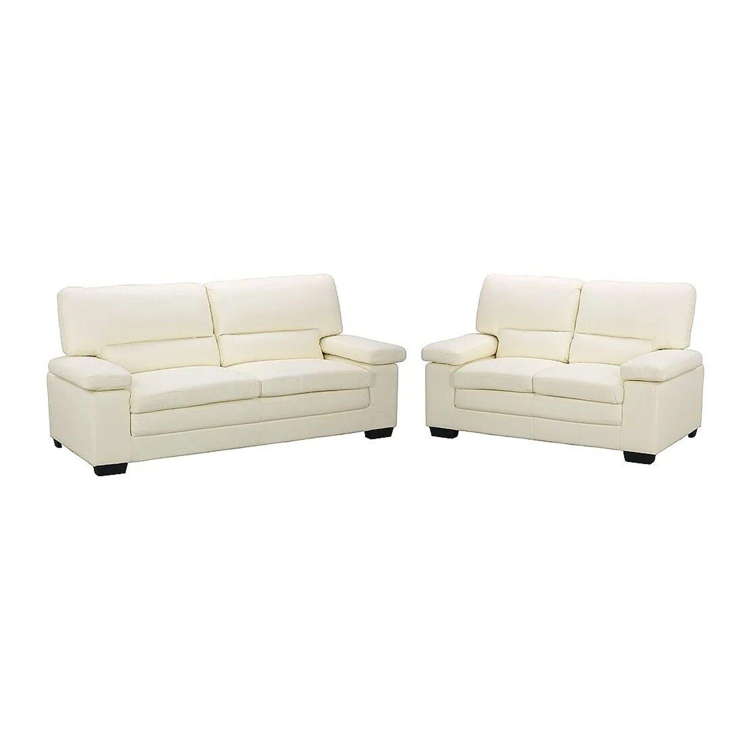 Vente-unique Couchgarnitur Mimas Elfenbeinfarben 162 cm  210 cm