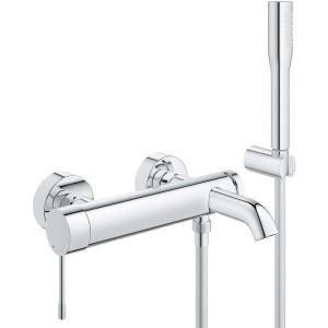 Grohe Essence Wannenarmatur Chrom mit Handbrause und Schlauch für die Badewanne.
