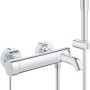 Grohe Essence Wannenarmatur Chrom mit Handbrause und Schlauch für die Badewanne.