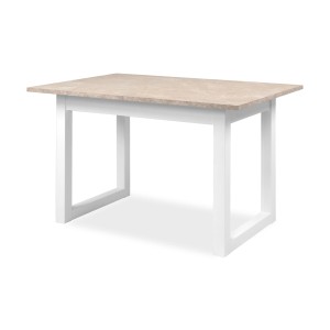 Furn.Design Esstisch Weiß und Sandstein 120 x 160 cm Ausziehbar Modern Visby