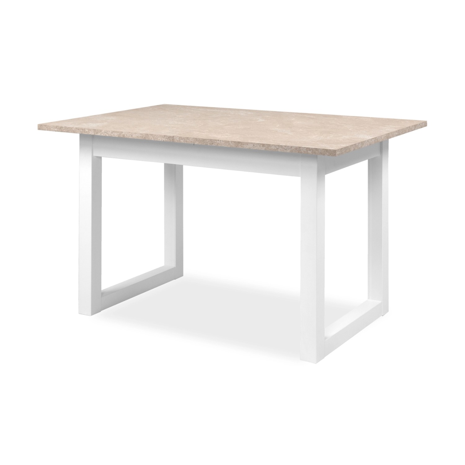 Furn.Design Esstisch Weiß und Sandstein 120 x 160 cm Ausziehbar Modern Visb günstig online kaufen