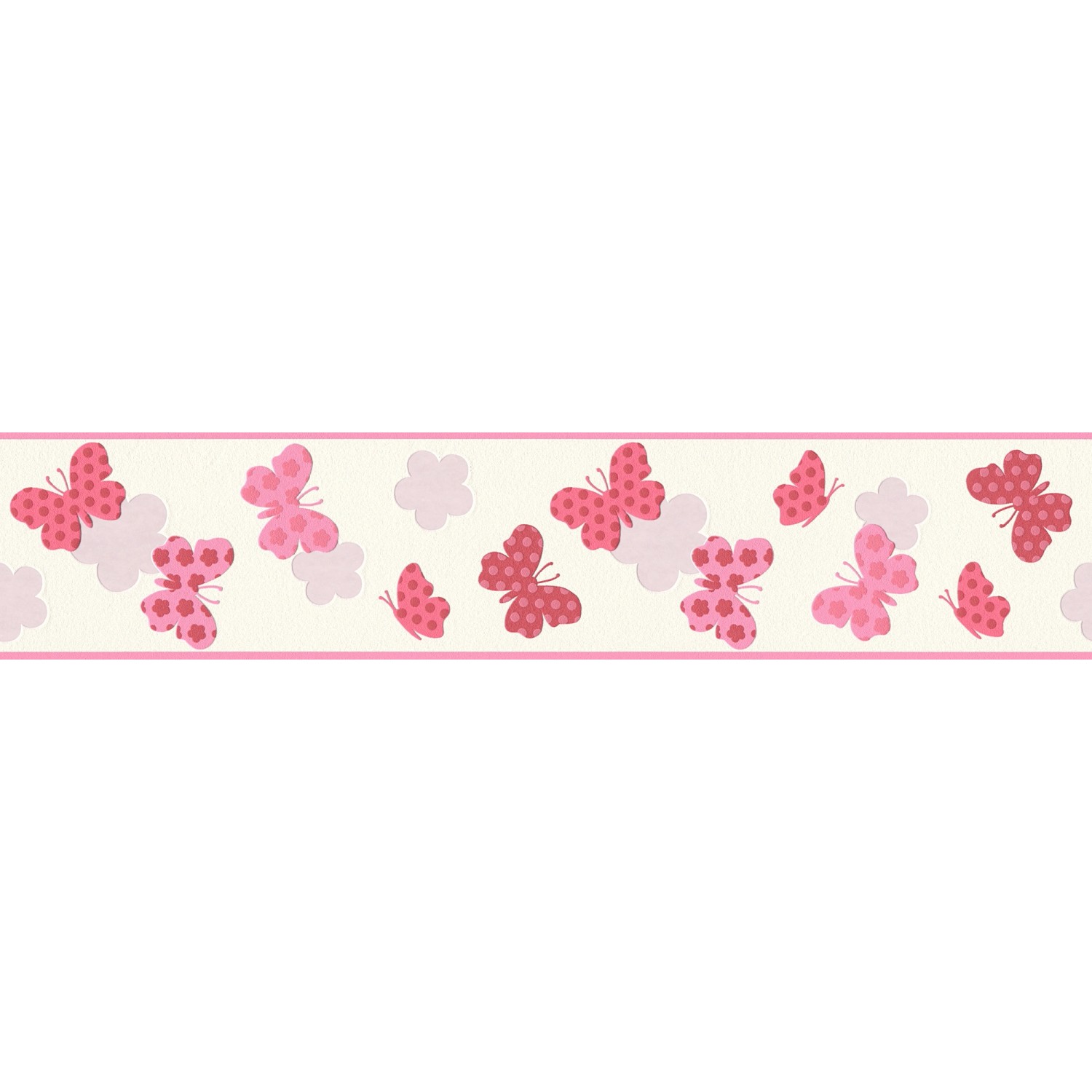 Bricoflor Tapeten Bordüre mit Schmetterling Pinke Tapete für Mädchenzimmer Rosa Tapetenbordüre aus Vlies und Vinyl Ideal