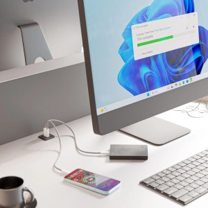 kalb USB C Hub Einbau 2 Fach Ports Oben und Unten Laden Datenübertragung für Möbel Tischplatten Arbeitsplatten Netzteil PC Anschluss Schwarz