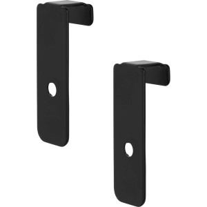 Zwei schwarze Denpanels Klammern zur Paneelbefestigung und Zubehöranbringung.