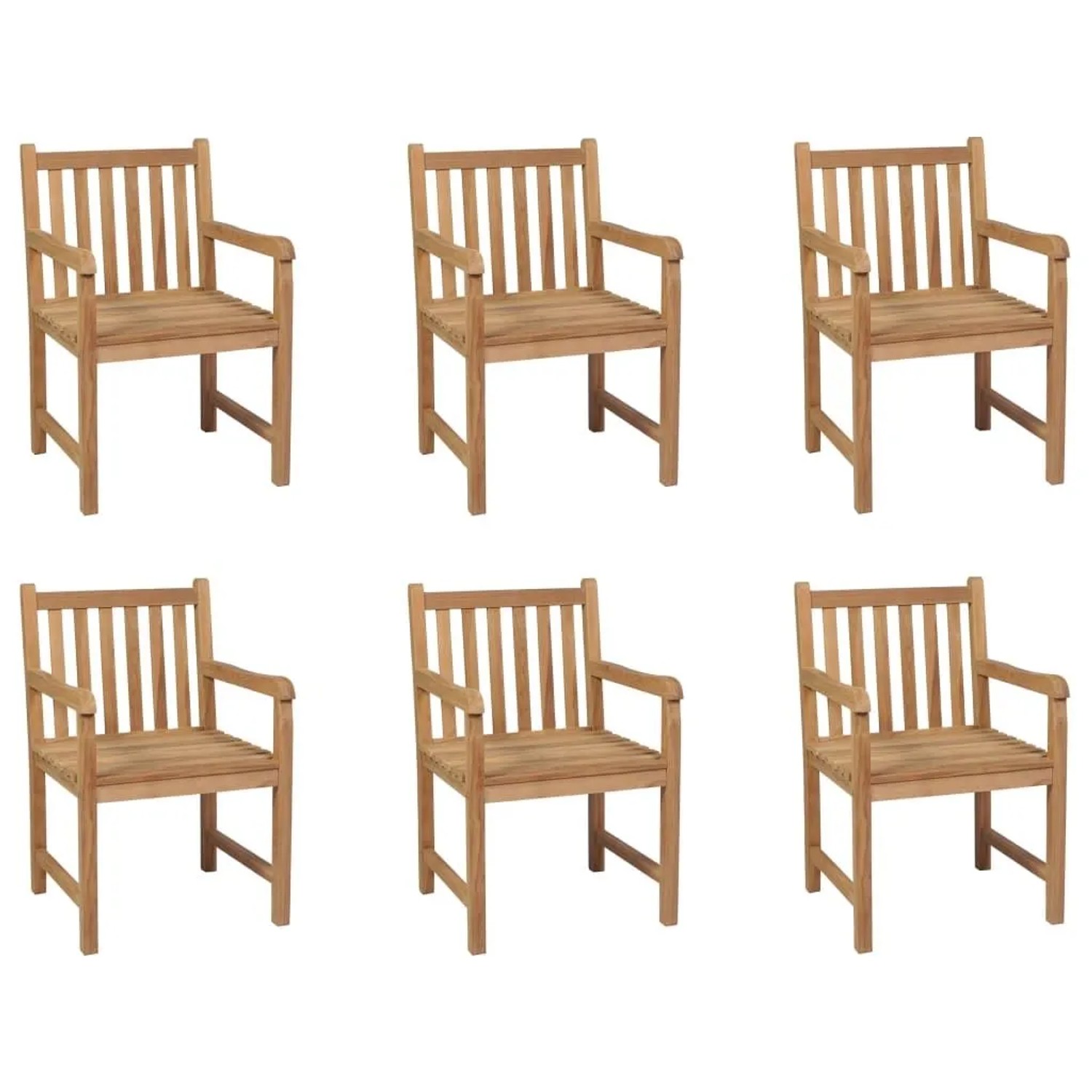 vidaXL Gartenstühle 6 Stk Massivholz Teak 3073002
