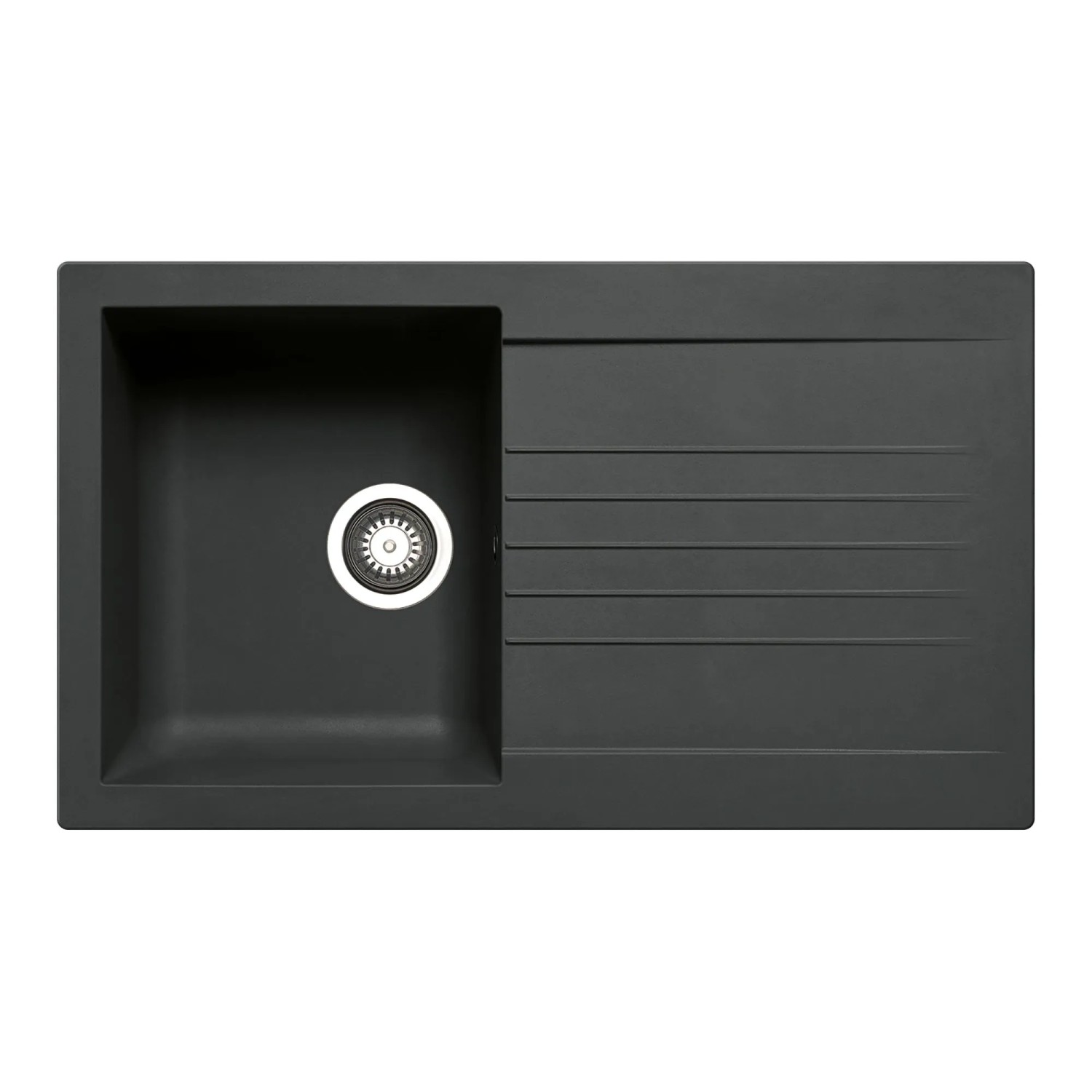 Pyramis Einbauspüle Siroko Klassik aus Verbundwerkstoff 86 cm x 50 cm Schwarz