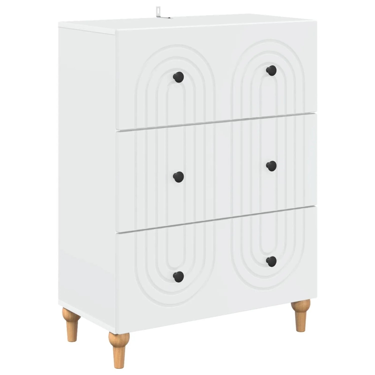 vidaXL Schubladenschrank Weiß 66 x 34,5 x 90 cm Holzwerkstoff 894145