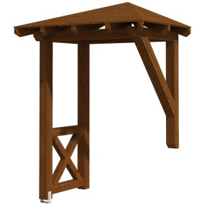 Skan Holz Vordach Wesel 3, nussbaum lasiert, 188x126 cm, aus Konstruktionsvollholz.