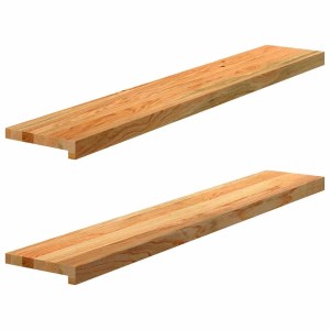 vidaXL Fensterbänke 2 Stk Hellbraun 120x20x2 cm Massivholz Eiche 4009138
