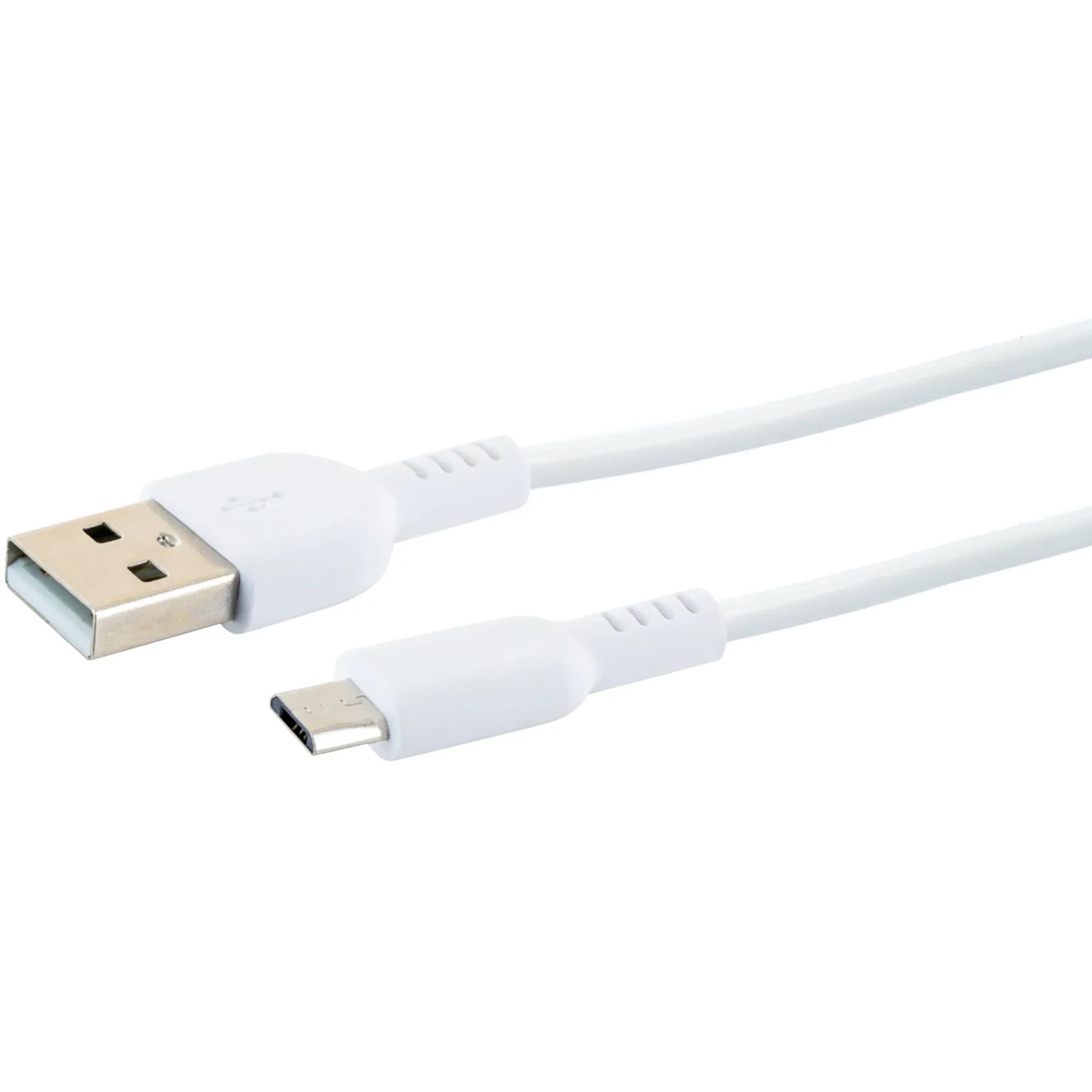 Weißes Schwaiger USB-A zu Micro-USB Kabel zum Laden und Synchronisieren.