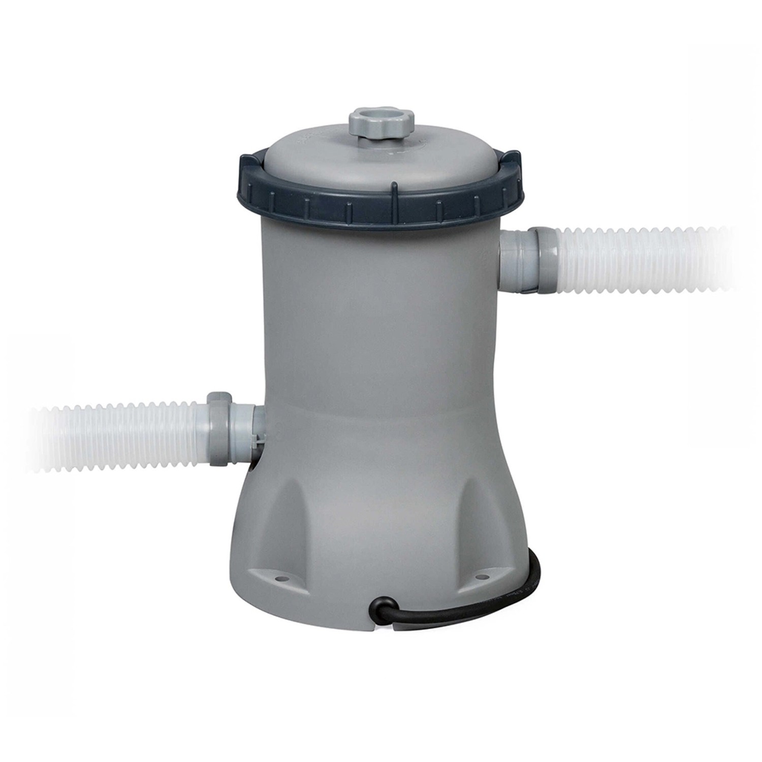 Bestway Filterpumpe für Stahlrahmenpool-Set, grau, mit Schläuchen.