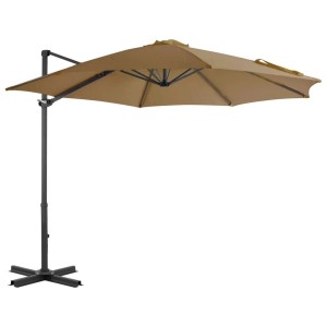 vidaXL Ampelschirm mit Aluminium-Mast 300 cm Taupe 44623