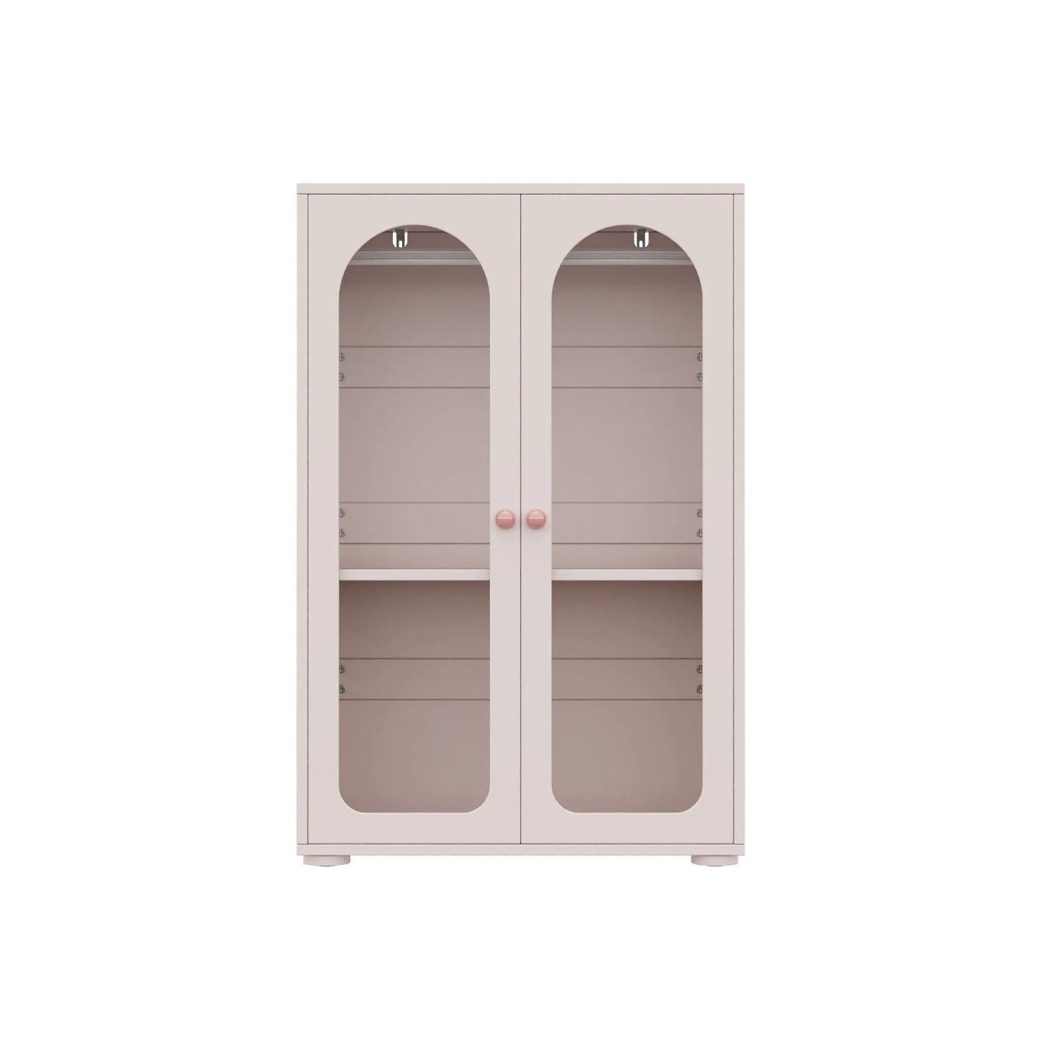 Merax Kinderkleiderschrank 80x50x120 cm Babyrosa Acryl Türen Kleiderstange