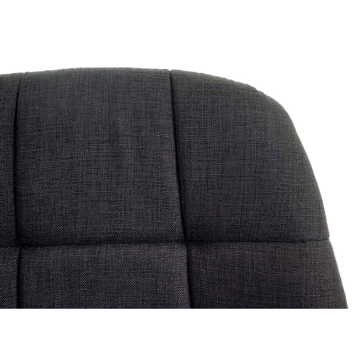 Detailansicht: Dunkelgrauer MCW Esszimmerstuhl A60 mit Stoffbezug, Teil eines 6er-Sets.