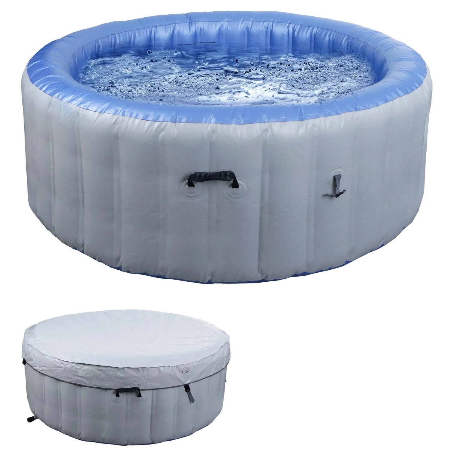 MCW Whirlpool N97 Ersatz-Pool 4 Personen Aufblasbar Rund Ø180cm Grau-Blau_3
