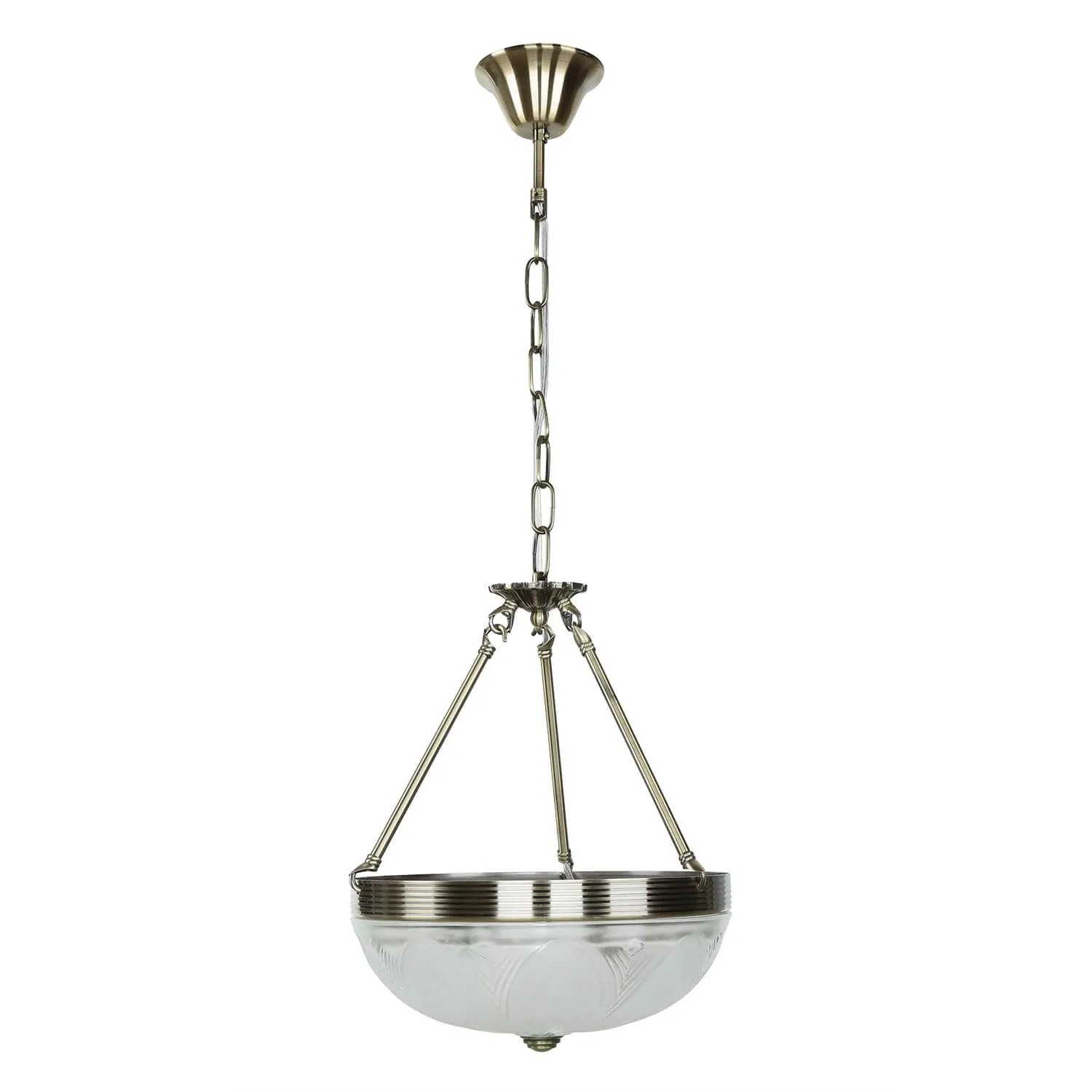 EASYLIGHT Hängeleuchte Rund Ø 30 cm 2x E14 in Messing Antik Jugendstil günstig online kaufen