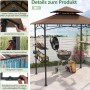 Costway Grillpavillon braun mit Doppeldach, Seitenregalen und Flaschenöffner für komfortables Grillen.