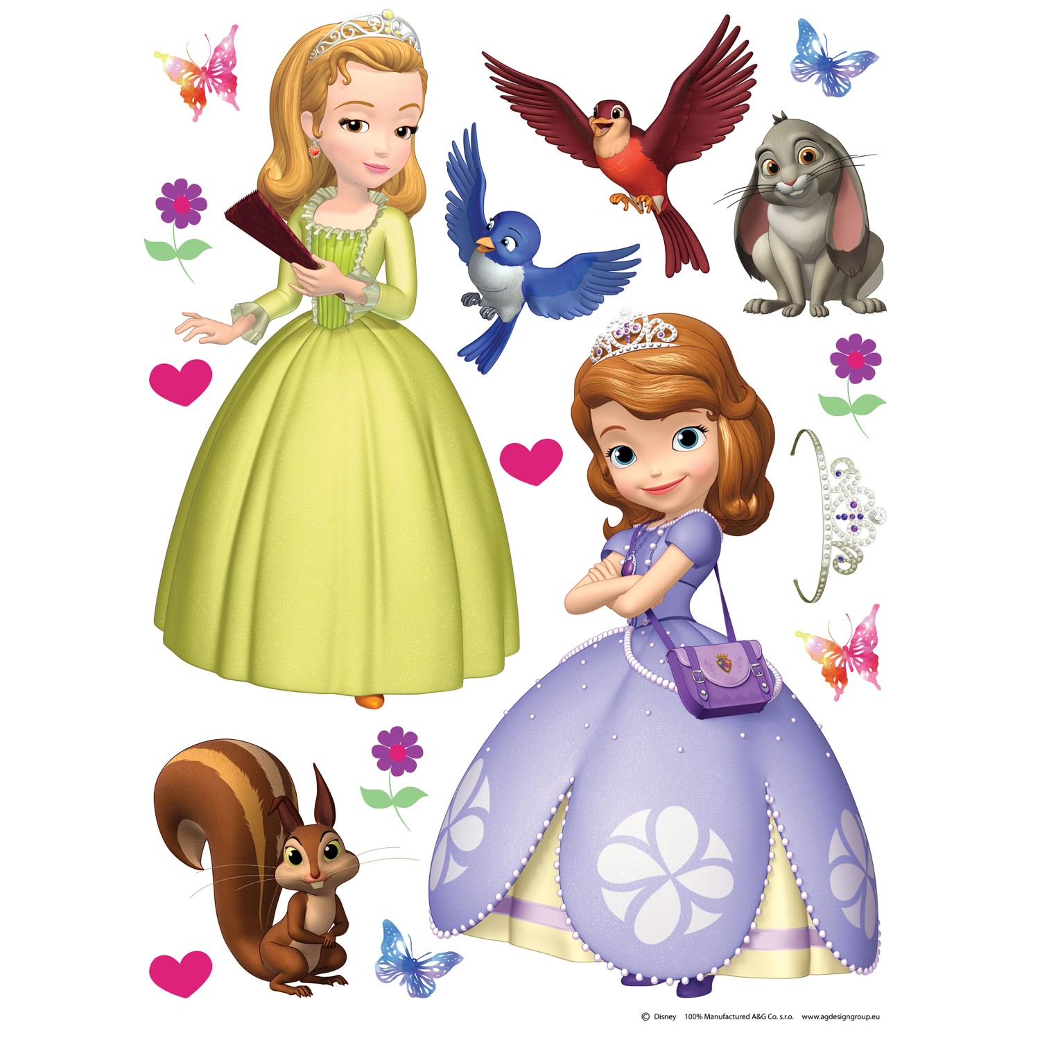 Disney Wandtattoo Sofia Die Erste Lila Grün und Braun 65 x 85 cm 600143 günstig online kaufen