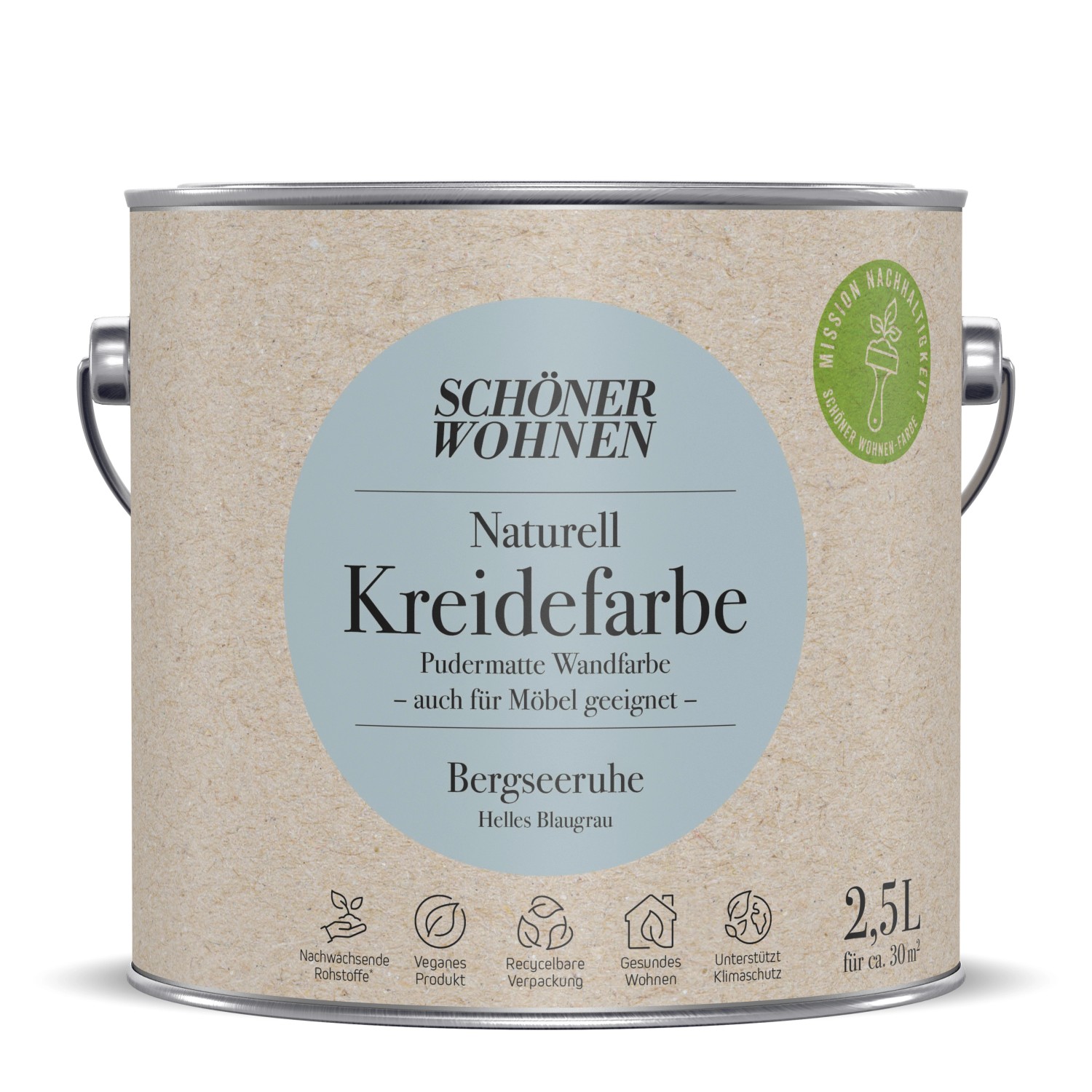 Schöner Wohnen Naturell Kreidefarbe Bergseeruhe 2,5 l